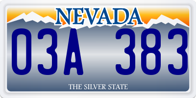 NV license plate 03A383