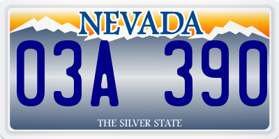 NV license plate 03A390