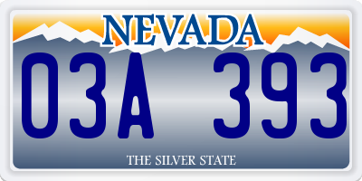 NV license plate 03A393