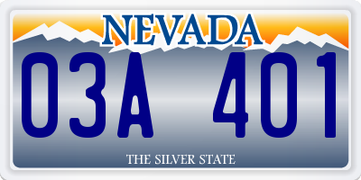 NV license plate 03A401