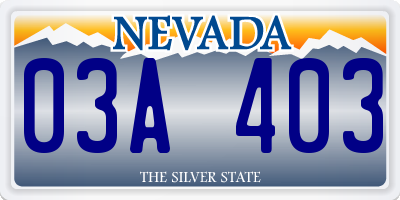 NV license plate 03A403