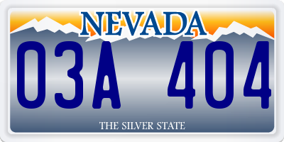 NV license plate 03A404