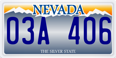 NV license plate 03A406