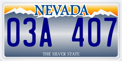 NV license plate 03A407