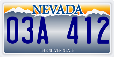 NV license plate 03A412