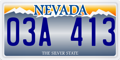 NV license plate 03A413