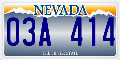 NV license plate 03A414