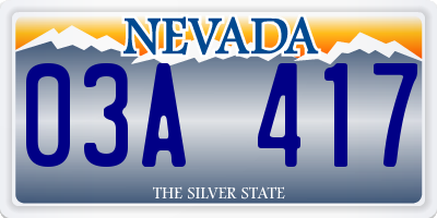 NV license plate 03A417
