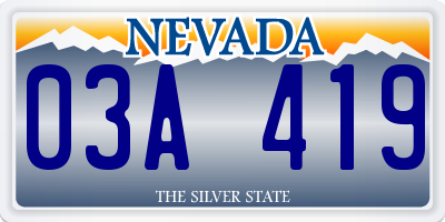 NV license plate 03A419
