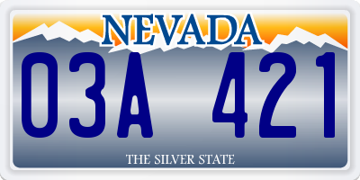 NV license plate 03A421