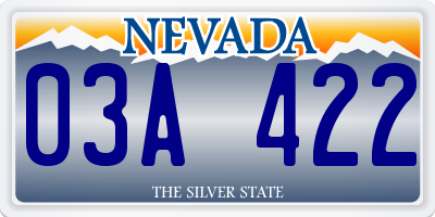 NV license plate 03A422