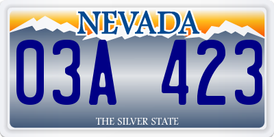 NV license plate 03A423