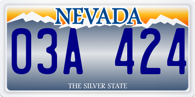 NV license plate 03A424