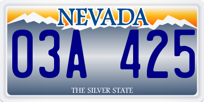 NV license plate 03A425