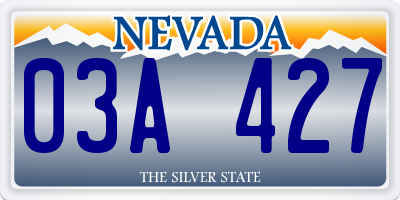 NV license plate 03A427