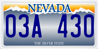 NV license plate 03A430