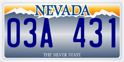 NV license plate 03A431