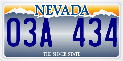 NV license plate 03A434