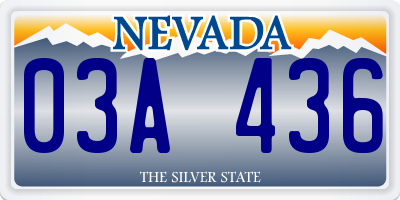 NV license plate 03A436