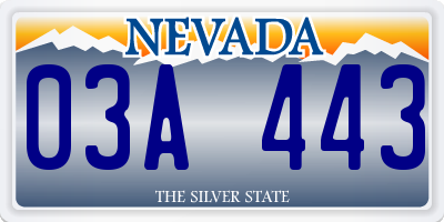 NV license plate 03A443