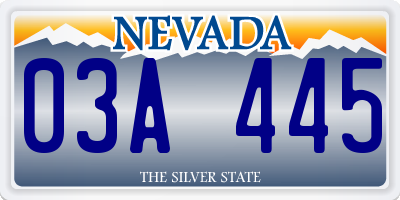 NV license plate 03A445