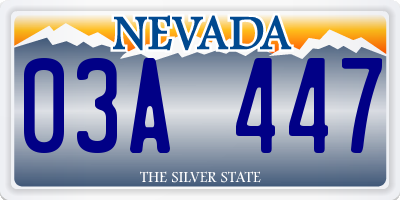 NV license plate 03A447