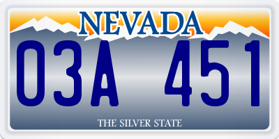 NV license plate 03A451