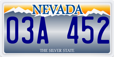 NV license plate 03A452