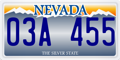NV license plate 03A455