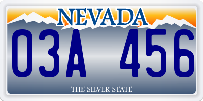 NV license plate 03A456