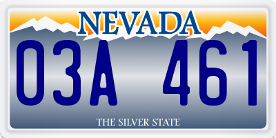 NV license plate 03A461