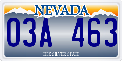 NV license plate 03A463