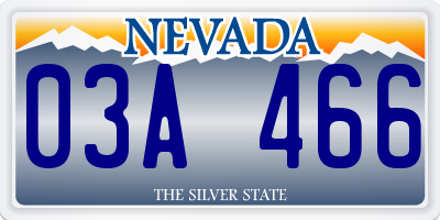 NV license plate 03A466