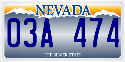 NV license plate 03A474