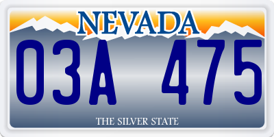 NV license plate 03A475