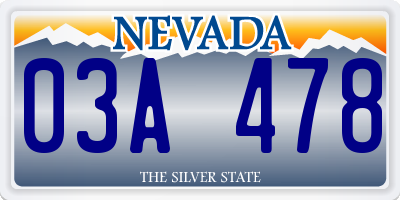 NV license plate 03A478