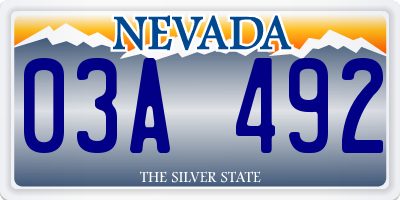 NV license plate 03A492