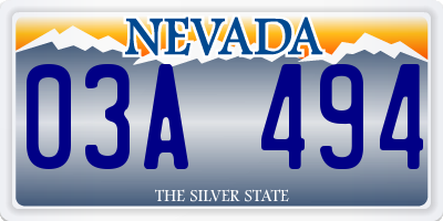 NV license plate 03A494