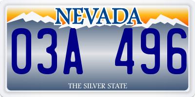 NV license plate 03A496
