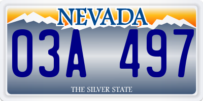 NV license plate 03A497