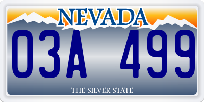 NV license plate 03A499