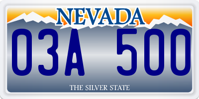 NV license plate 03A500