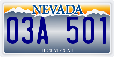 NV license plate 03A501