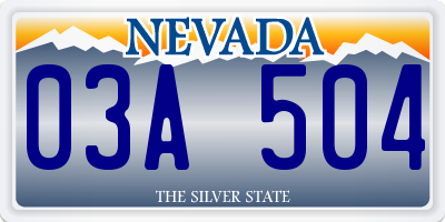 NV license plate 03A504