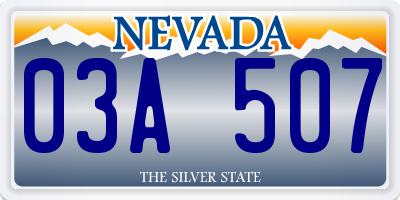 NV license plate 03A507