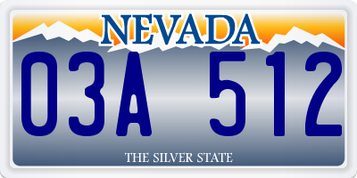 NV license plate 03A512
