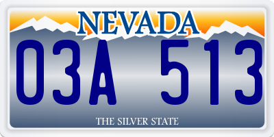 NV license plate 03A513