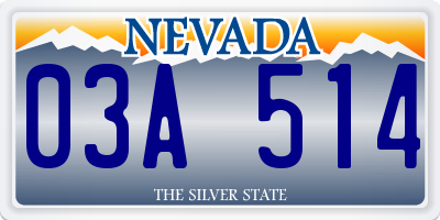 NV license plate 03A514