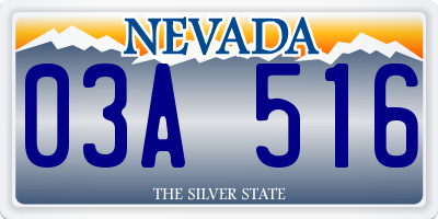 NV license plate 03A516
