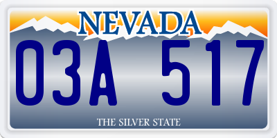 NV license plate 03A517